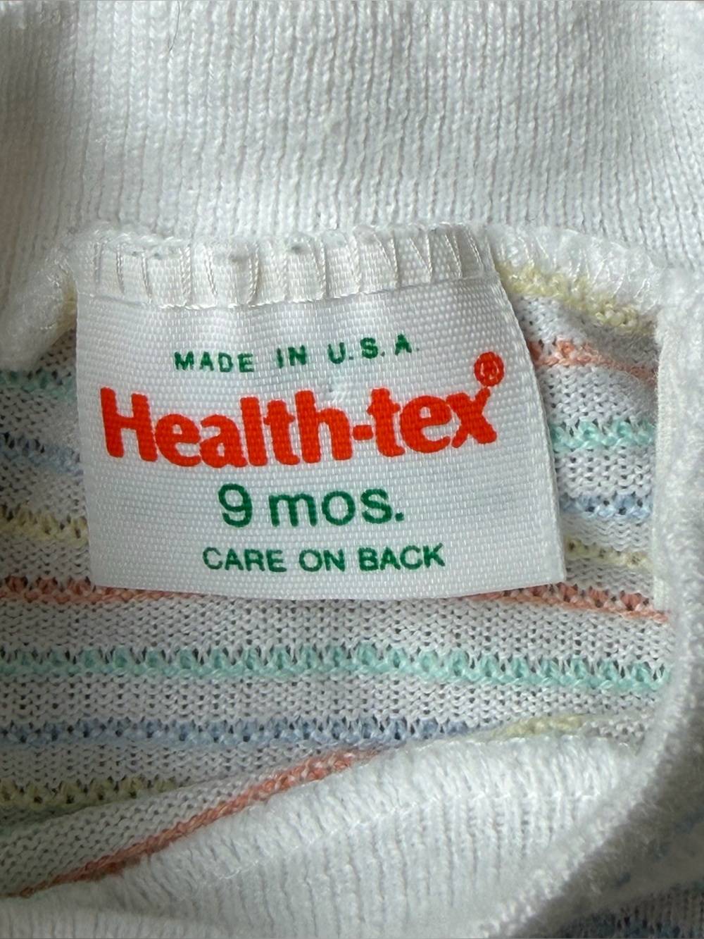healthtex White Short-Sleeve Tee with Pastel Rainbow Stripes - Picture 2 of 2